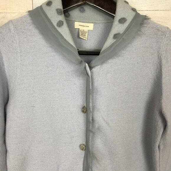 Sleeping On Snow Anthro Cardigan Sweater Blue Small - Picture 4 of 5